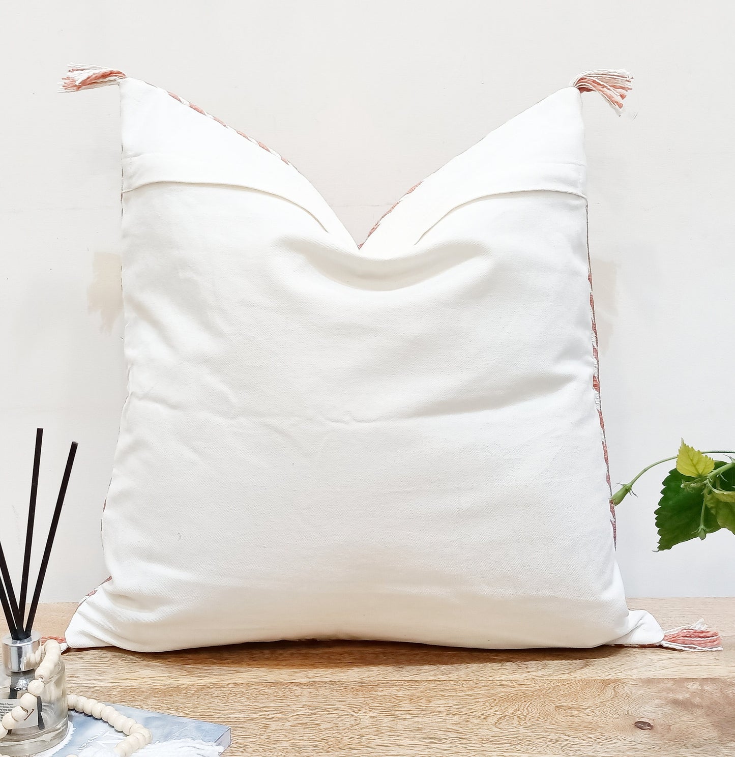 Embroidered Linen Pillow Cover: Boho Cactus Silk Cushion with Tassels