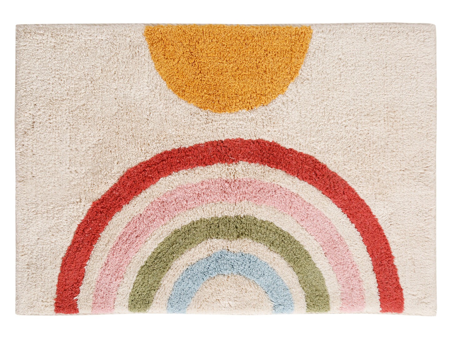 Hand Tufted Rainbow Bath Mat: Colorful Non-Slip Cotton Bathroom Rug | Handmade Modern Bath Mat for Cozy Home Decor