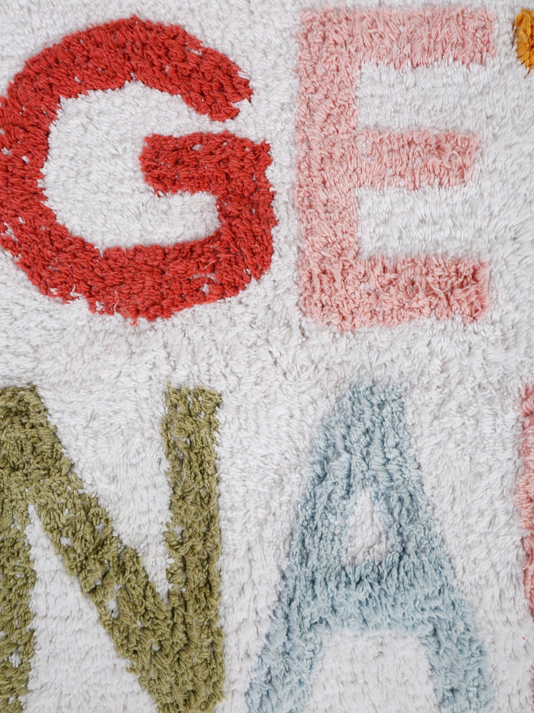 Hand-Tufted Cotton Bath Mat: Playful “Get Naked” Bathroom Rug | Handmade Cotton Non-Slip Bath Mat | Unique Bathroom Decor