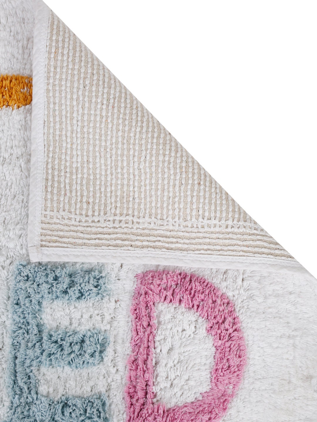 Hand-Tufted Cotton Bath Mat: Playful “Get Naked” Bathroom Rug | Handmade Cotton Non-Slip Bath Mat | Unique Bathroom Decor