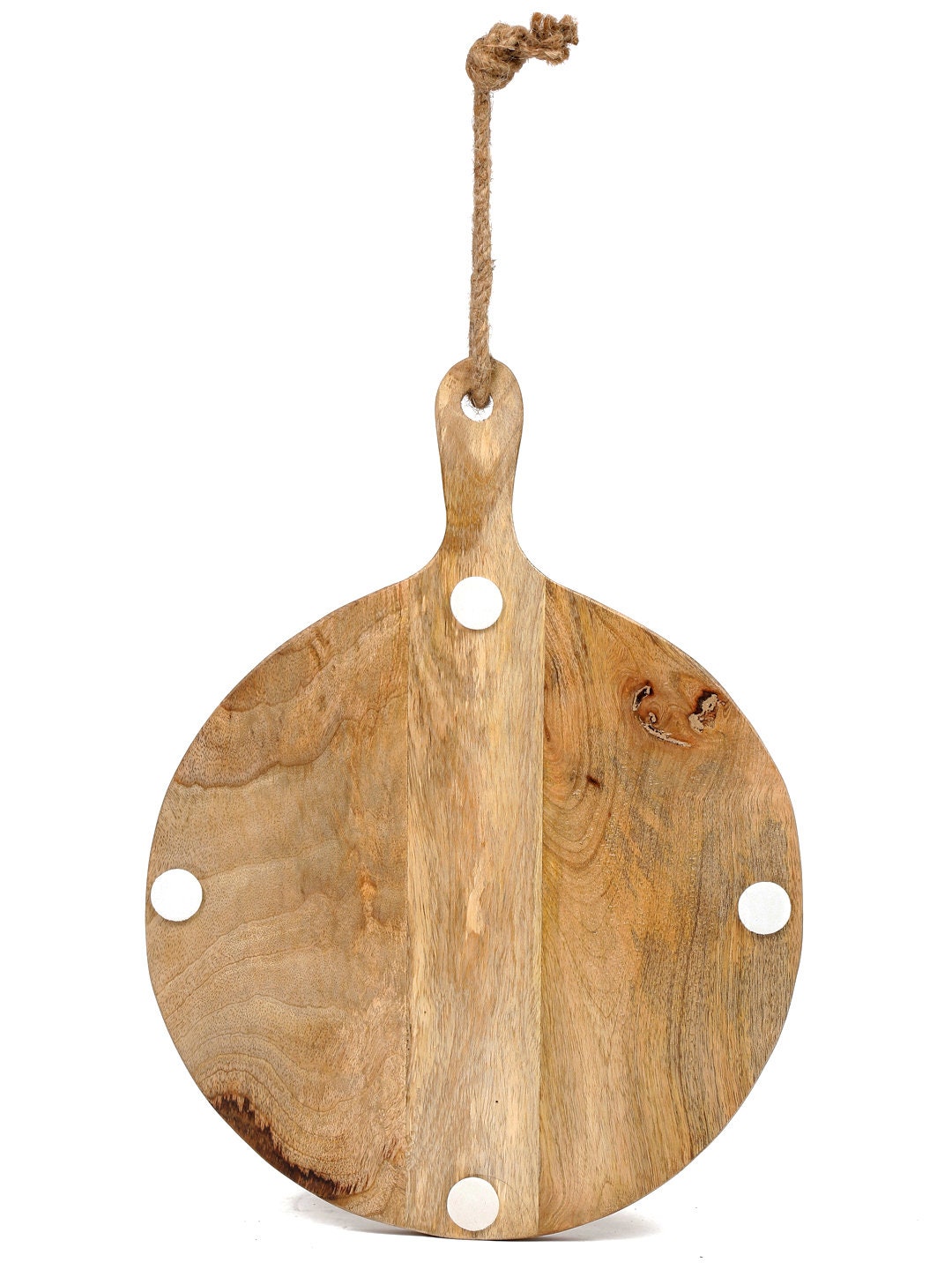 Round Mango Wood Cutting Board: Handmade Wooden Kitchen Board | Personalized Housewarming or Wedding Gift