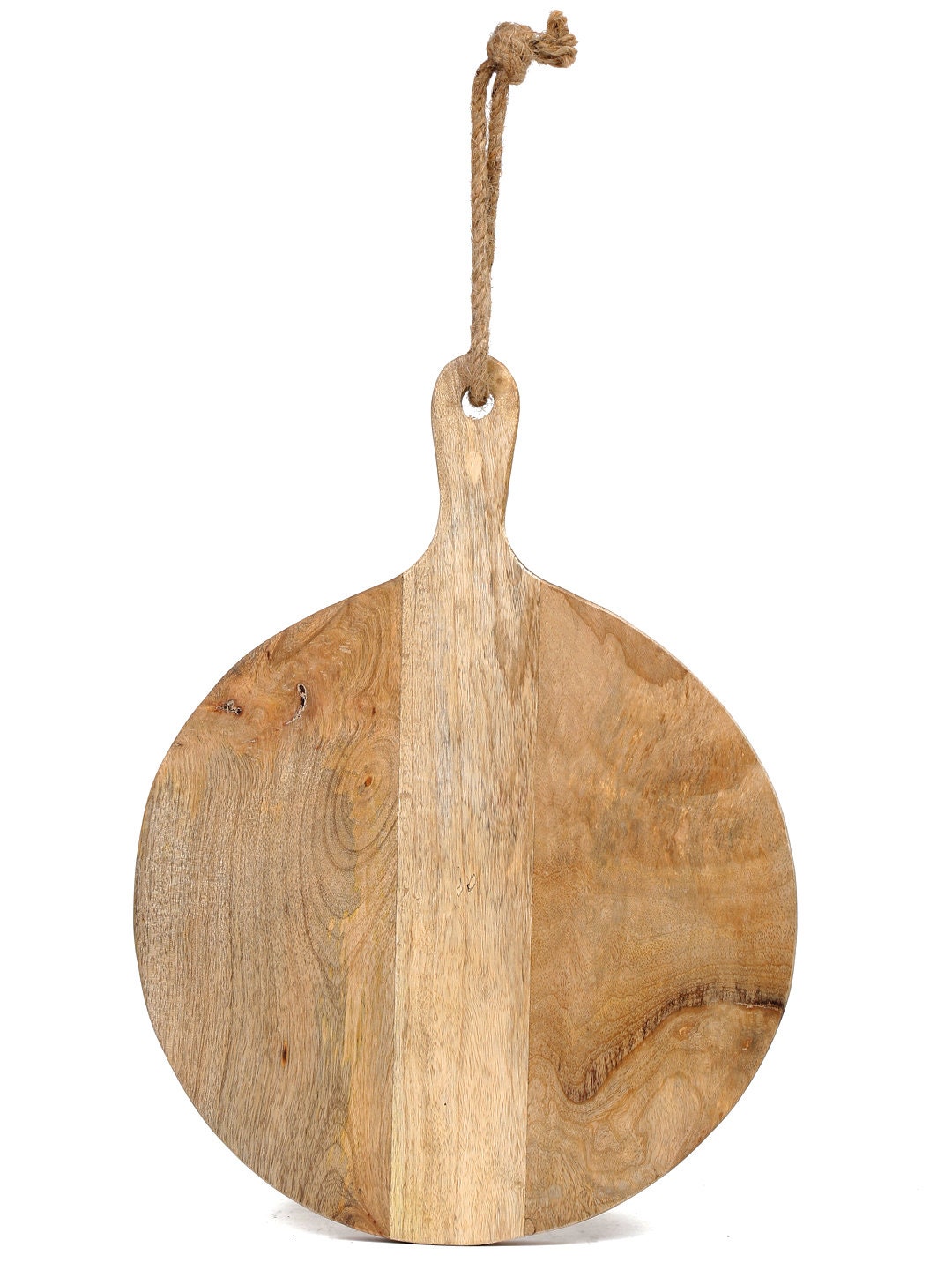 Round Mango Wood Cutting Board: Handmade Wooden Kitchen Board | Personalized Housewarming or Wedding Gift
