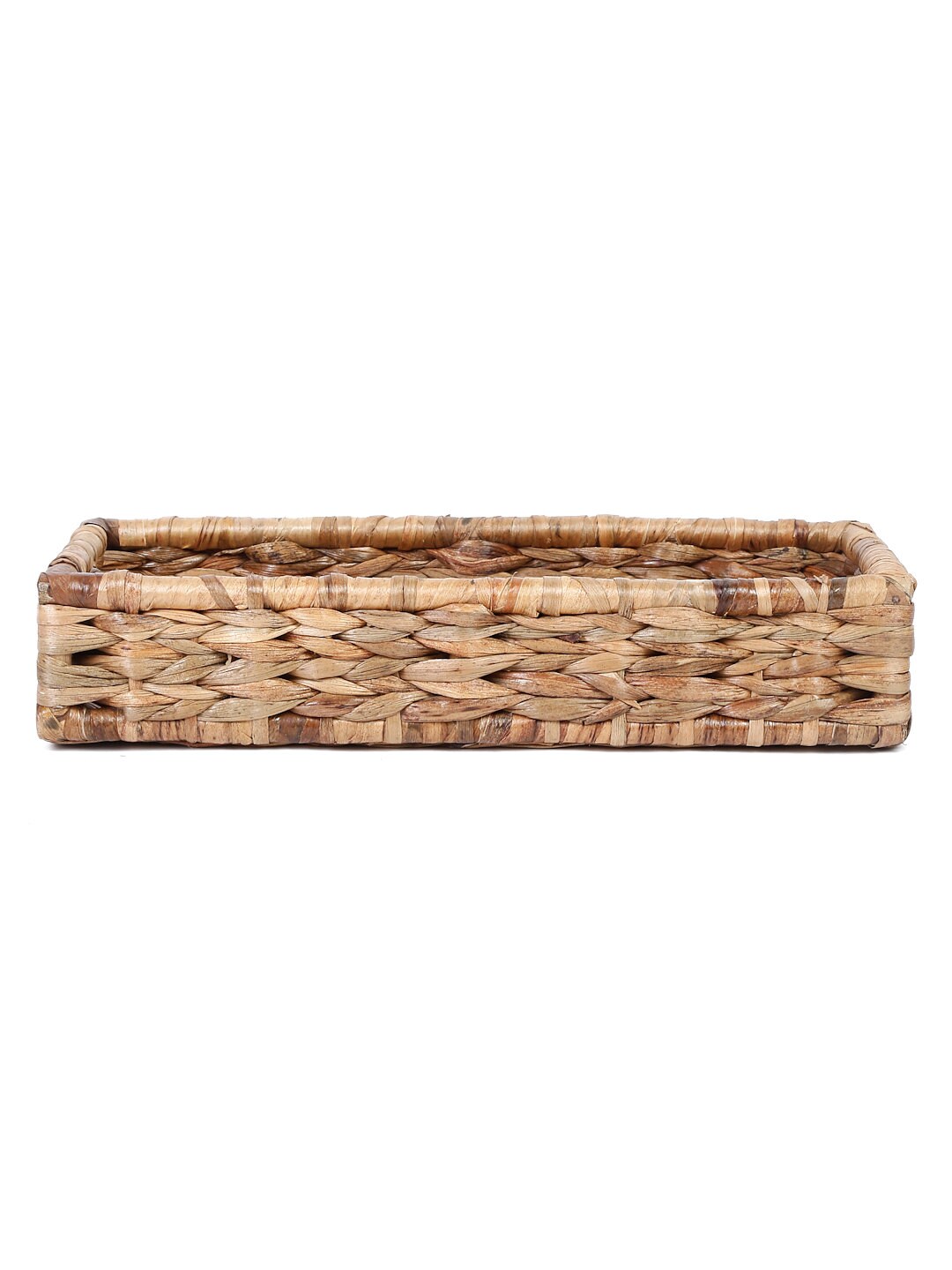 Handmade Hyacinth Bread Basket: Woven Boho Coffee Table Tray