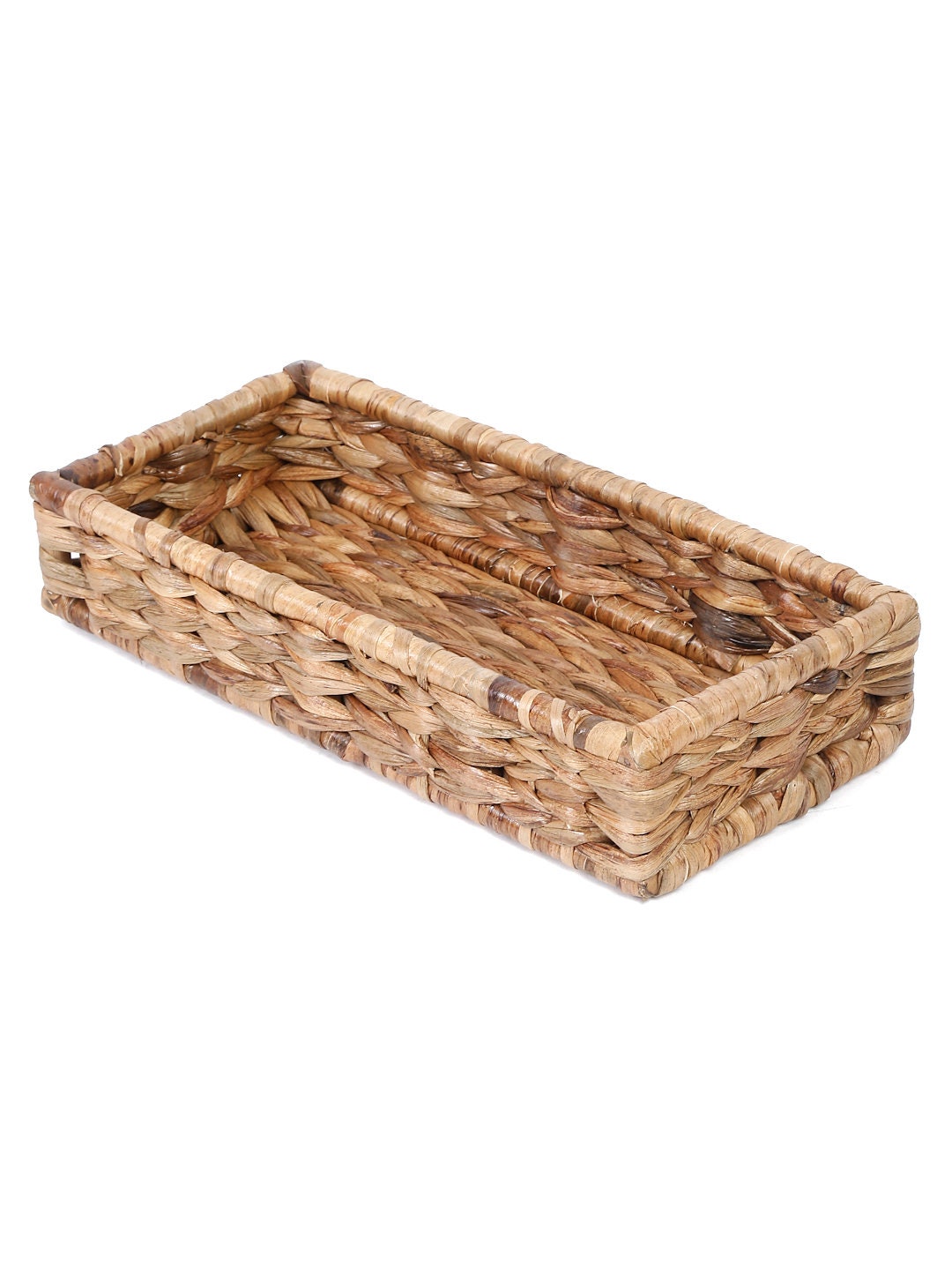 Handmade Hyacinth Bread Basket: Woven Boho Coffee Table Tray