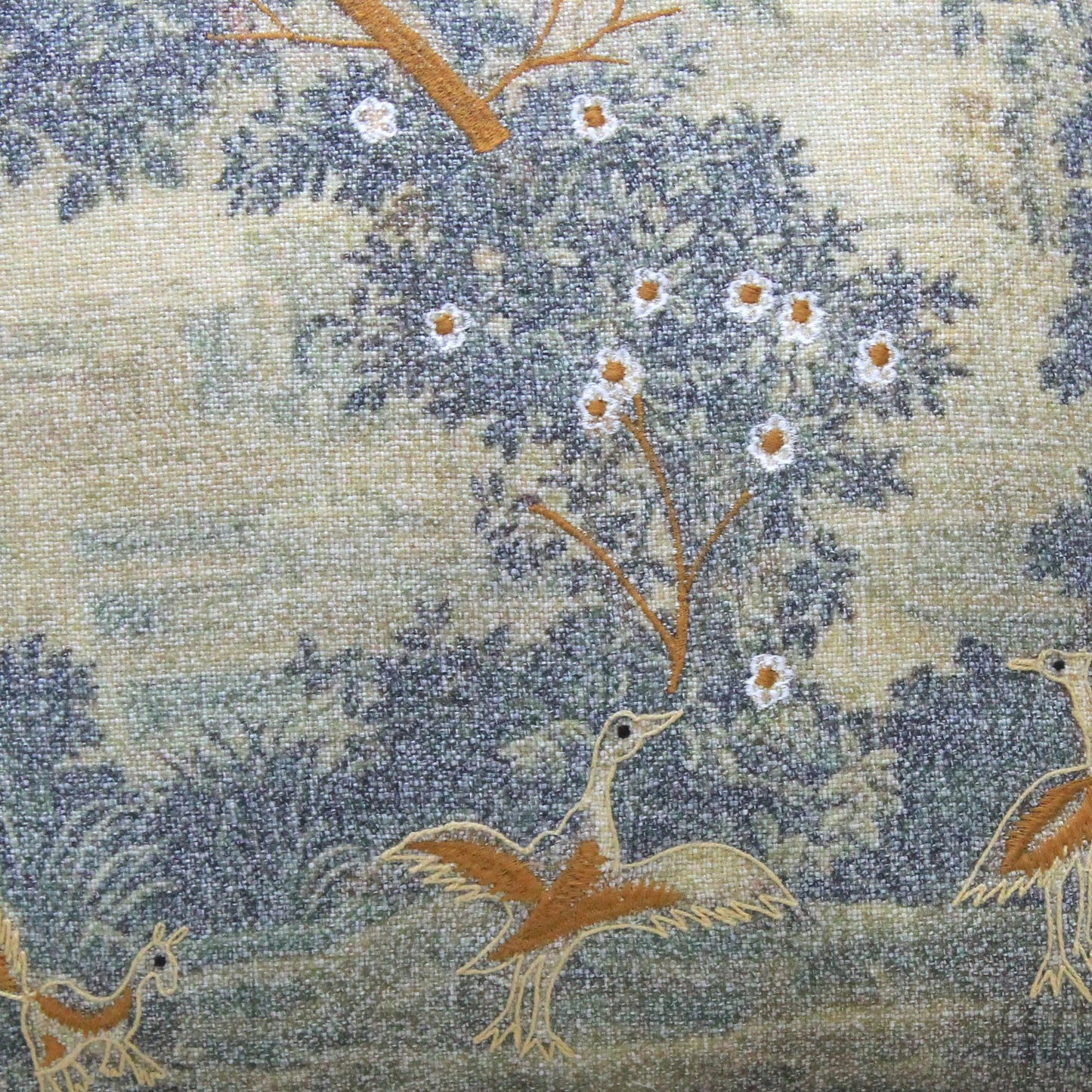 Handmade Embroidered Linen Pillow Cover: Boho Farmhouse Decor, 18x18
