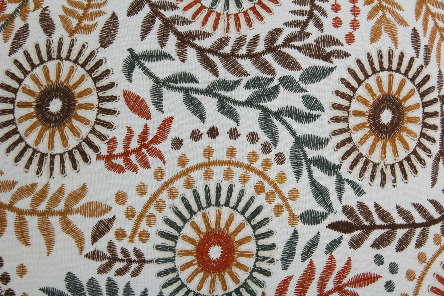 Hand-Embroidered Floral Lumbar Pillow Cover: Boho Botanical Cushion (16x24)