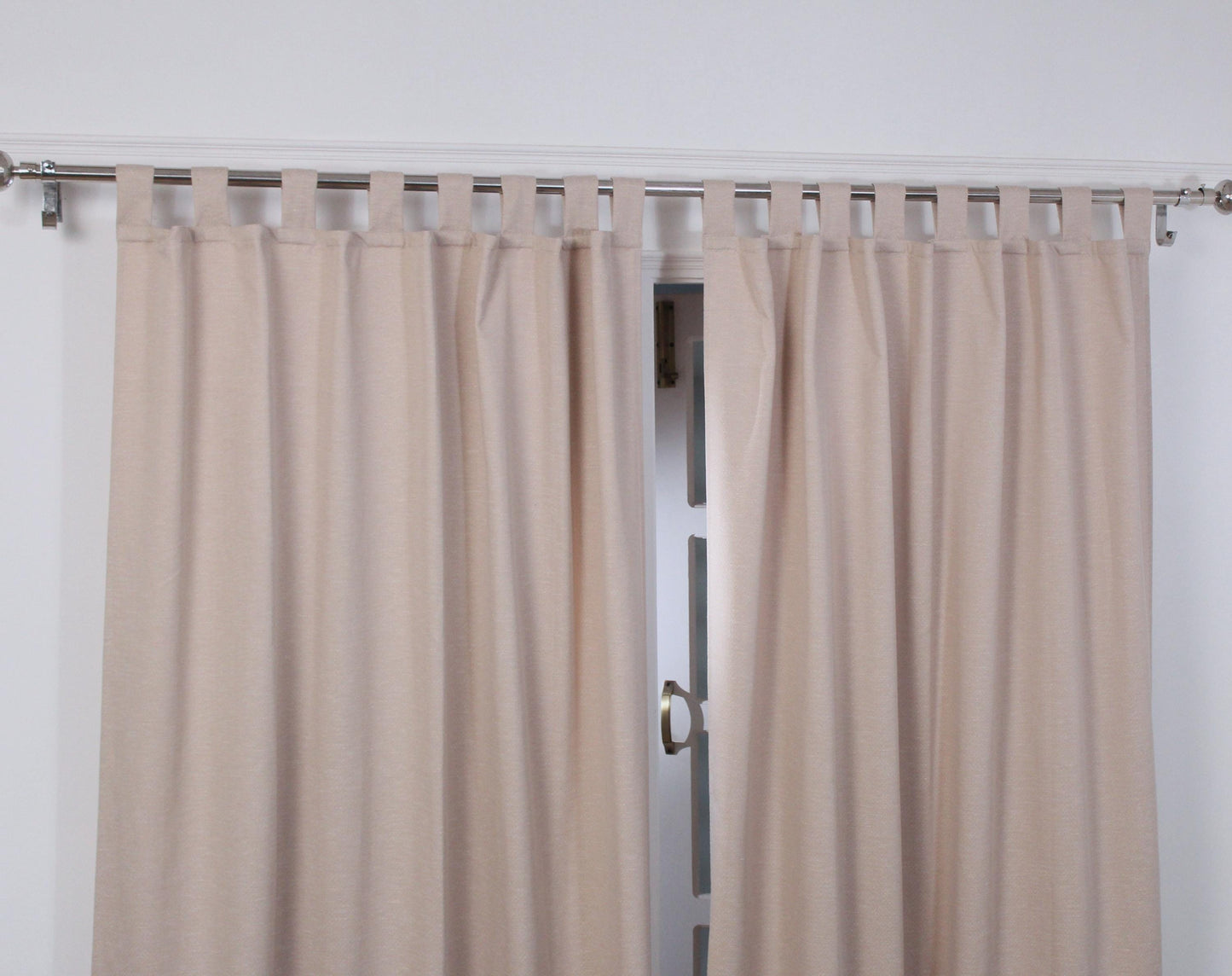 Textured Beige Linen Handmade Curtains | Modern Boho Window Drapery