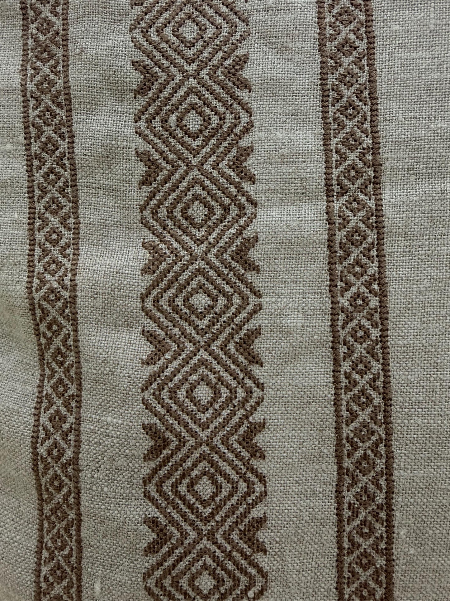 Embroidered Linen Pillow Cover, Neutral Throw Pillow for Sofa, Bed, Living Room Decor